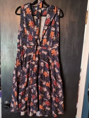 Miss Lulo, Raccoon Print Dress In XL